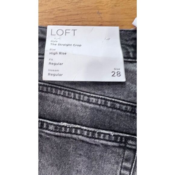 LOFT DARK HIGH RISE , STRAIGHT CROP JEANS WOMENS SIZE 28 NEW - Picture 11 of 12